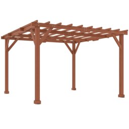 Rackhams 3.3 x 3.3m Wooden Pergola Kit, Garden Pergola Gazebo - Brown - Fir wood - 327L x 327W x 213H cm