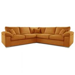 Rackhams Delta Full Jumbo Cord 5 Seater Corner Sofa - Orange - thumbnail 1