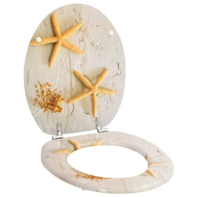 Rackhams WC Toilet Seat MDF Lid Starfish - image 1