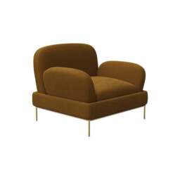 Rackhams Ernest Armchair, Velvet - Brown - thumbnail 1