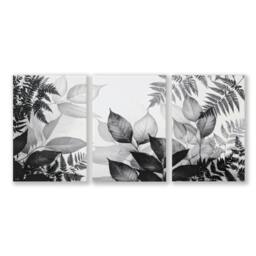 Rackhams Botanical Wall Art - Set of 3 Botanical Wall art Prints - 16 x 22 inches / 40.65 cm x 56 cm - Polyester Canvas 260 gsm - Canvas wrapped
