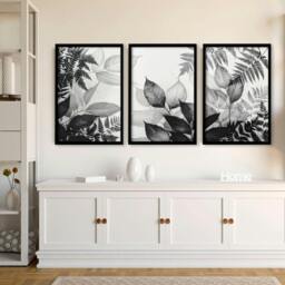 Rackhams Botanical Wall Art - Set of 3 Botanical Wall art Prints - 16 x 22 inches / 40.65 cm x 56 cm - Polyester Canvas 260 gsm - Canvas wrapped - thumbnail 5