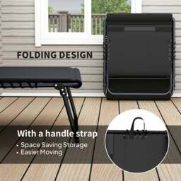 Rackhams Folding Sun Loungers Set of 2, Reclining Sun Bed, Black - thumbnail 5