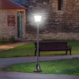 Rackhams Outdoor Garden Solar Light with Base IP44 Optical Control Dimmable - Black - 15L x 15W x 120H(cm) - thumbnail 3