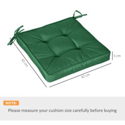 Rackhams 42 x 42cm Replacement Garden Seat Cushion Pad with Ties, Green - Polyester - Cream White - Outdoor Seat Cushion - thumbnail 6