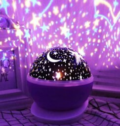 Rackhams Moon and Star Projector Night Light for Children Purple - Plastic - 1 - Purple - thumbnail 3