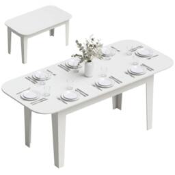 Rackhams 140-180 cm Extendable Oval Dining Table for 4-6 Round Edges White - thumbnail 2