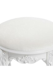 Rackhams Elegant Round Upholstered Dressing Makeup Stool for Vanity - Beige - thumbnail 5