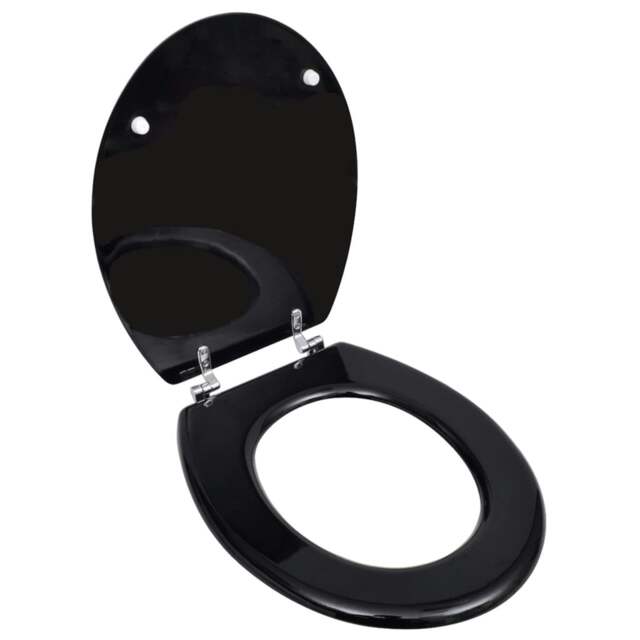Rackhams WC Toilet Seat MDF Lid Simple Design Black