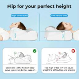Rackhams Orthopedic Neck Pillow Memory Foam Cervical Support Pillow for Pain Relief - thumbnail 5