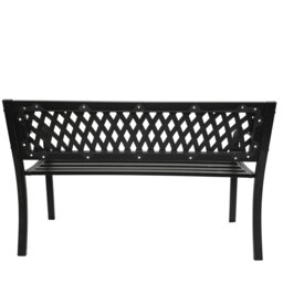 Rackhams Keswick 2 Seater Outdoor Modern Lattice Design Metal Garden Patio Bench - thumbnail 6