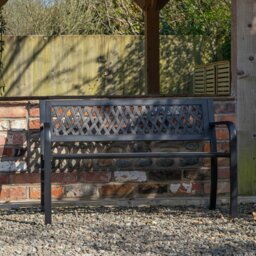 Rackhams Keswick 2 Seater Outdoor Modern Lattice Design Metal Garden Patio Bench