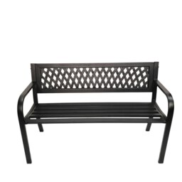 Rackhams Keswick 2 Seater Outdoor Modern Lattice Design Metal Garden Patio Bench - thumbnail 5