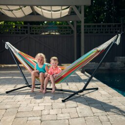 Rackhams Double Polyester Hammock with Stand (250 cm) - Ciao - thumbnail 2