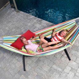 Rackhams Double Polyester Hammock with Stand (250 cm) - Ciao - thumbnail 4