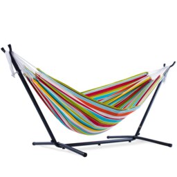 Rackhams Double Polyester Hammock with Stand (250 cm) - Ciao - thumbnail 1