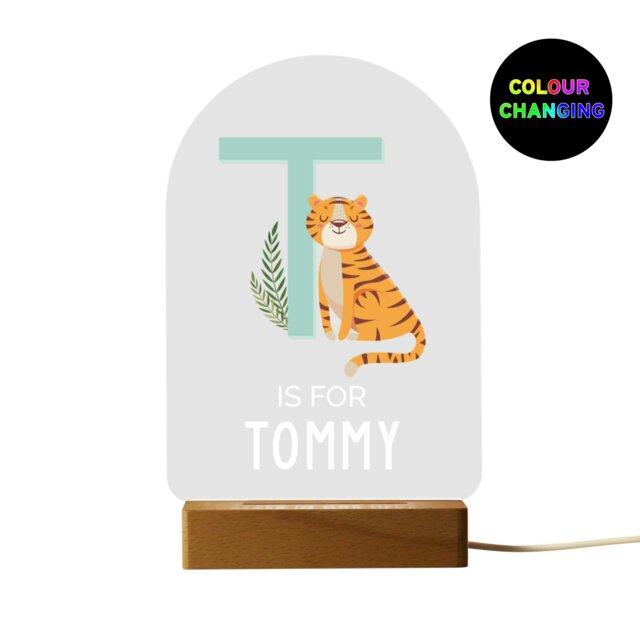 Rackhams Personalised Animal Alphabet Wooden Based LED Light - image 1
