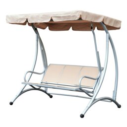 Rackhams 3 Seat Metal Fabric Backyard Balcony Patio Swing Chair with Canopy Top - Black - thumbnail 2