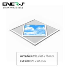 Rackhams 60x60cm Diamond Sky & Cloud Ceiling LED Panel Light - 70W, Cool White - Pack of 6 - 6500K - thumbnail 4