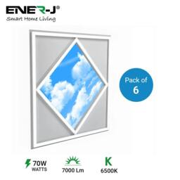 Rackhams 60x60cm Diamond Sky & Cloud Ceiling LED Panel Light - 70W, Cool White - Pack of 6 - 6500K - thumbnail 2