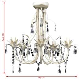 Rackhams Crystal Pendant Ceiling Lamp Chandelier Elegant 5 Bulb Sockets - thumbnail 5