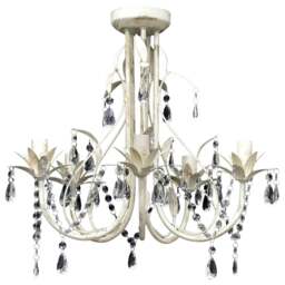 Rackhams Crystal Pendant Ceiling Lamp Chandelier Elegant 5 Bulb Sockets - thumbnail 2