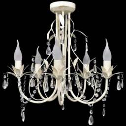 Rackhams Crystal Pendant Ceiling Lamp Chandelier Elegant 5 Bulb Sockets - thumbnail 1