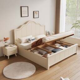 Rackhams Agnes King Size / Super King Size Bed With Storage, Cream - Super King Size - NO Storage - thumbnail 3