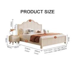 Rackhams Agnes King Size / Super King Size Bed With Storage, Cream - Super King Size - NO Storage - thumbnail 6