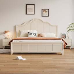 Rackhams Agnes King Size / Super King Size Bed With Storage, Cream - Super King Size - NO Storage - thumbnail 4