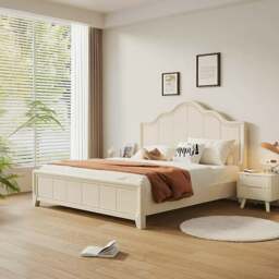 Rackhams Agnes King Size / Super King Size Bed With Storage, Cream - Super King Size - NO Storage - thumbnail 1