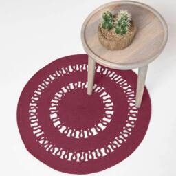 Rackhams Crochet Braided Rug - Mustard - 70 cm Round - thumbnail 3