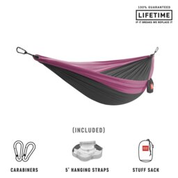 Rackhams Double Deluxe Hammock with Straps - Collegiate Navy / Chartreuse - thumbnail 3