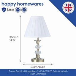 Rackhams Contemporary Antique Brass Power Saving and Eco Friendly LED Touch Table Lamp - thumbnail 5