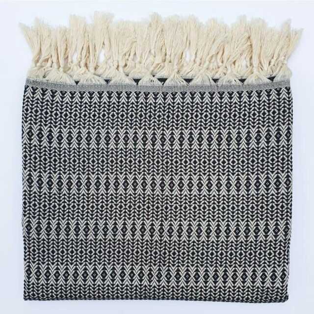 Rackhams Nora Cotton Reversible Throw Blanket - Anthracite Grey - image 1