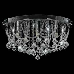 Rackhams Ceiling Lamp with Crystal Beads Silver Round 4 x G9 Bulbs - thumbnail 3