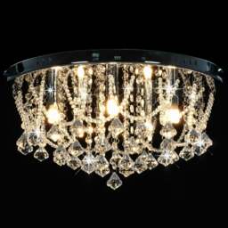 Rackhams Ceiling Lamp with Crystal Beads Silver Round 4 x G9 Bulbs - thumbnail 5