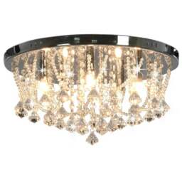 Rackhams Ceiling Lamp with Crystal Beads Silver Round 4 x G9 Bulbs - thumbnail 2