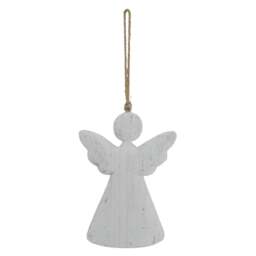 Rackhams White Washed Angel Christmas Hanging Decoration - White - White - L - 100% Mixed
