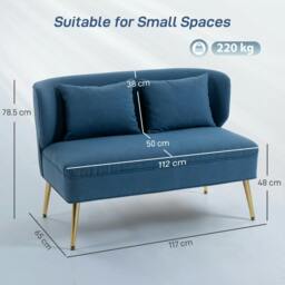 Rackhams 2 Seater Sofa, Small Sofa with Wing Back, Thick Seat - Dark Green - 2 Seater Sofa - thumbnail 4