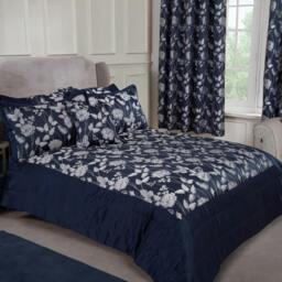 Rackhams Butterfly Meadow Bedspread Navy - thumbnail 4