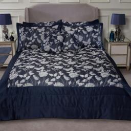 Rackhams Butterfly Meadow Bedspread Navy - thumbnail 2