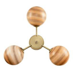 Rackhams Designer Antique Brass Ceiling Light with Stripe Marble Glass Shades - thumbnail 5