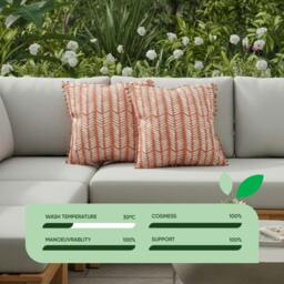 Rackhams Pair of Outdoor Scatter Cushions – Terracotta Fern Design - thumbnail 3