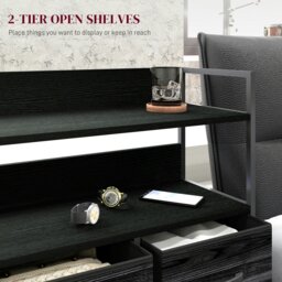 Rackhams Bedroom Chest of Drawers 5 Drawer Dresser w/ Shelves, Black - Rustic Brown - 5 - thumbnail 6
