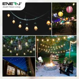 Rackhams 48ft LED Filament String Light Kit, 15 x 2W Vintage LED Bulbs, IP65 Waterproof - thumbnail 3