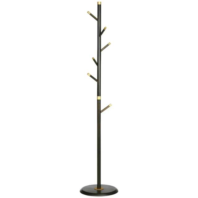 Rackhams Vintage Coat Rack Stand Freestanding Hall Tree with 6 Hooks Bamboo Frame for Entryway Hallway Bedroom Walnut - image 1