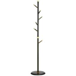 Rackhams Vintage Coat Rack Stand Freestanding Hall Tree with 6 Hooks Bamboo Frame for Entryway Hallway Bedroom Walnut - thumbnail 1