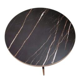 Rackhams Round Coffee Table Porcelain Marble and Black Steel 2068 - thumbnail 6