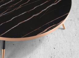 Rackhams Round Coffee Table Porcelain Marble and Black Steel 2068 - thumbnail 5